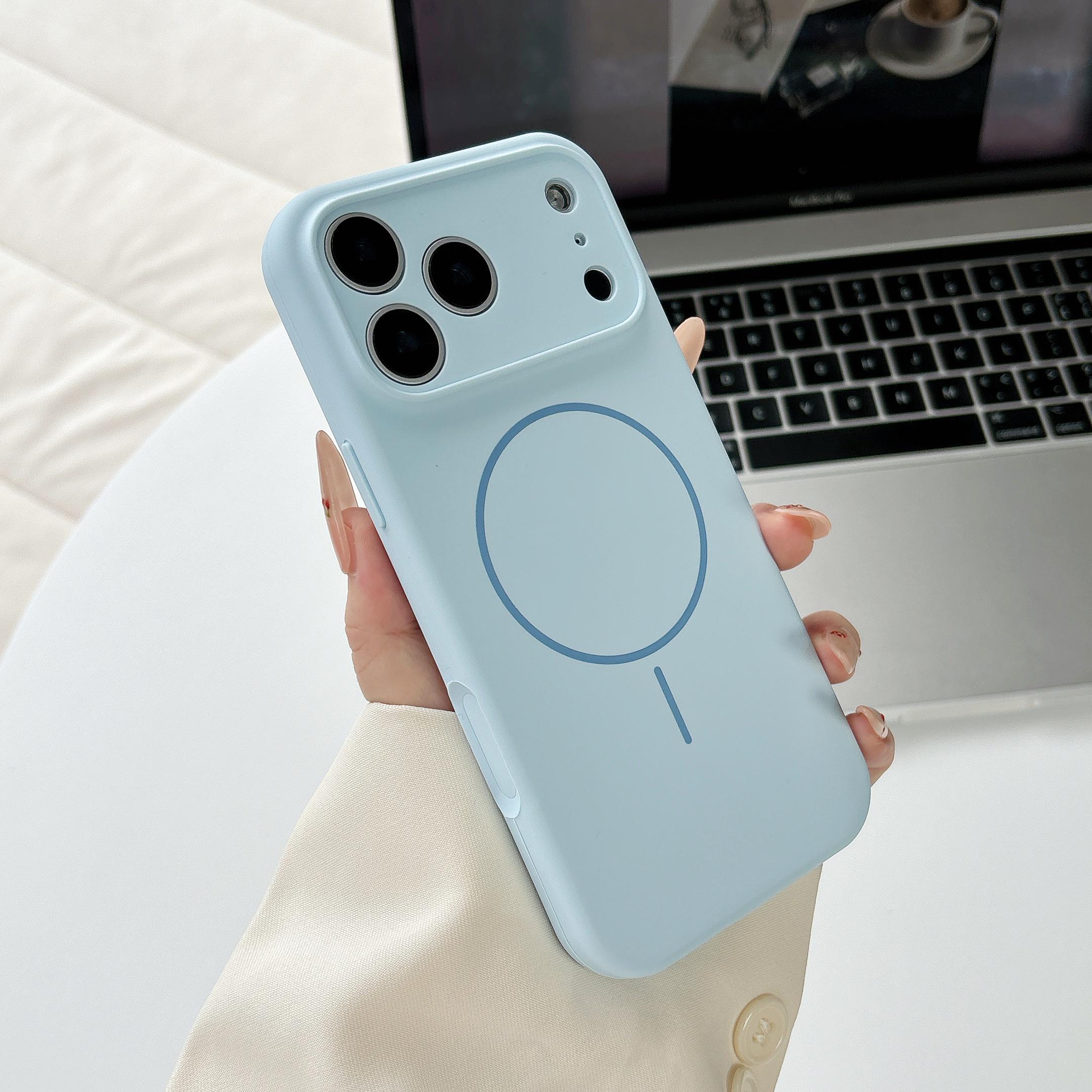 

For Magsafe Liquid Silicone Case for iPhone 17 Air 16 15 14 13 12 Pro Max Plus Shockproof Matte Soft Cover Funda iPhone 12 Pro