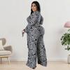 Spring and Autumn Women's Jumpsuit Large Size Comfortable Casual Tied Long Sleeve One-piece Straight Pants Trousers