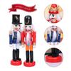 6 Pcs Nutcracker Soldier Christmas Wooden Nutcracker Soldier Tall Christmas Ornaments Figures Puppet Toy Christmas Tree Hanging Decorations Decor Gift