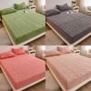 Solid Floral Color Pattern Plush Bedspread Set Mattress Full Cover Protective