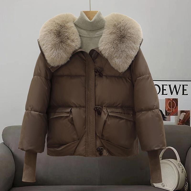 Winter New Women's Down Cotton-padded Clothes Short Loose Cotton-padded Clothes Foreign Style Big Fur Collar Thickened Cotton-padded Jacket Tide