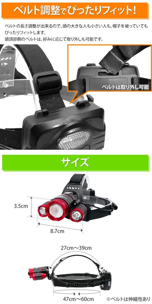 Radweather CREE Chip LED for Emergency and Work Sensor-Equipped 3-Light Headlight, Rechargeable, Waterproof, Preparedness, Camping, Fishing, (Silver)