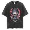 American Tops T-Shirt Ri Short Sleeve T-Shirt Batik Naruto Shirt Wear Man Washed Anime Vintage Style Short