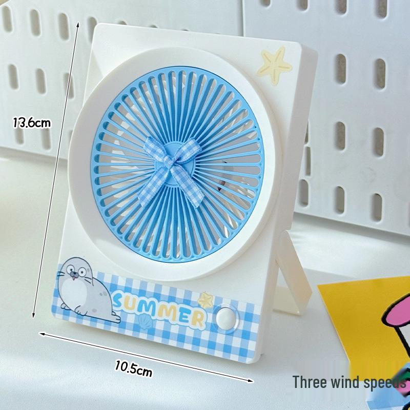 

Blue Mist Penguin USB Desktop Fan - Cute, Compact, Gift-Ready for Student Dorms 3 Speeds [500mAh]