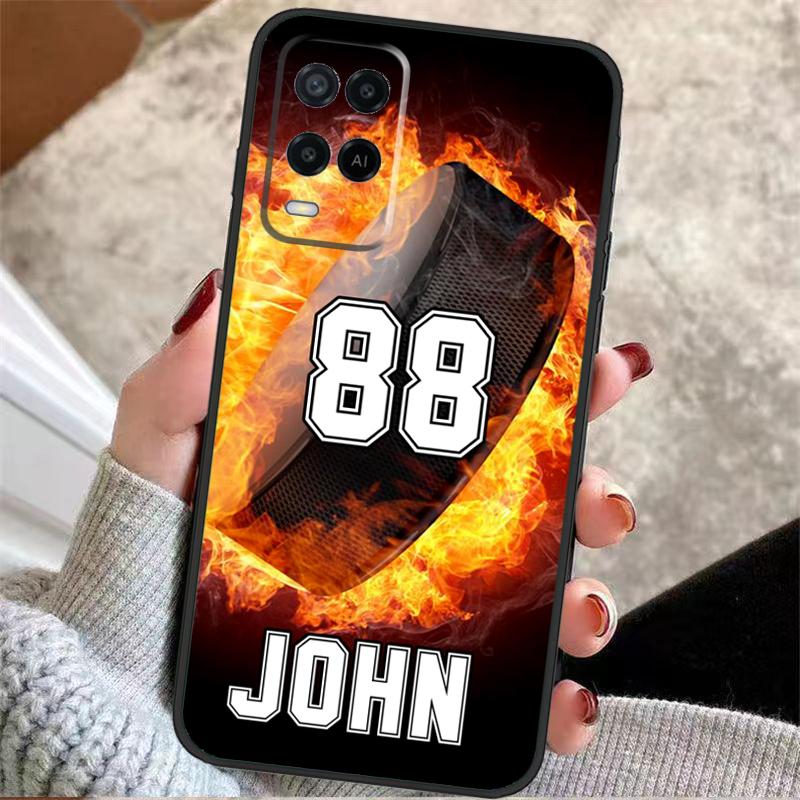PERSONALIZED NUMBER NAME SOCCER Hockey Case For OPPO A17 A57 A96 A76 A16 A18 A58 A78 A98 A74 A94 A5 A9 A52 A72 A15 A93 A53 A54 S