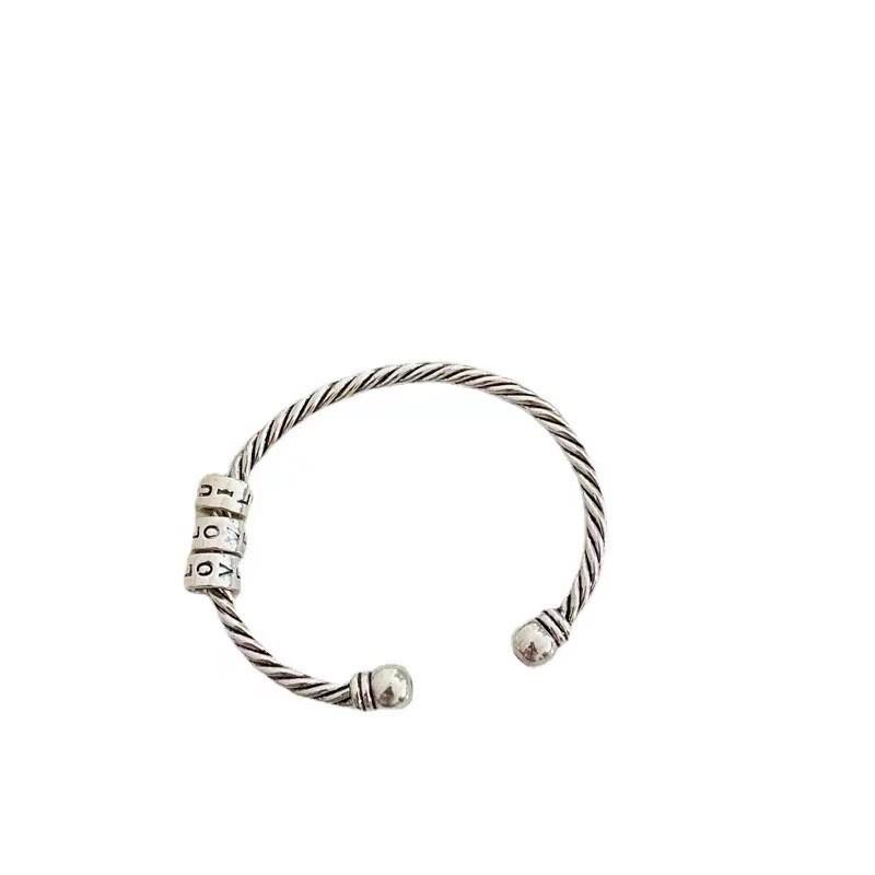 Vintage Elegant Copper Love Letter Bracelet For Women Stylish Geometric Design