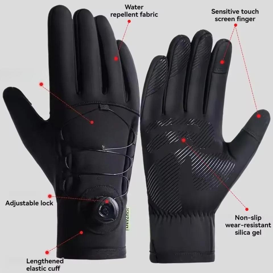 1pair Winter Warm Gloves for Men Women Extended Thickened Windproof and Waterproof Sports Touchscreen Skiing Cycling Gloves
