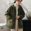 Chaqueta Polar con Capucha para Mujer Forro Fino Corte Holgado Color Sólido Casual Moda Coreana Primavera Otoño Sudadera