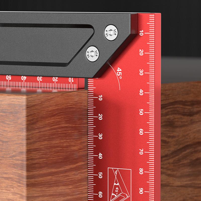 Multi-Angle Measuring Ruler, Carpenter Square, Combination Framing Square, 45/90 Degrees, L Square for Recise Measuring Drawing