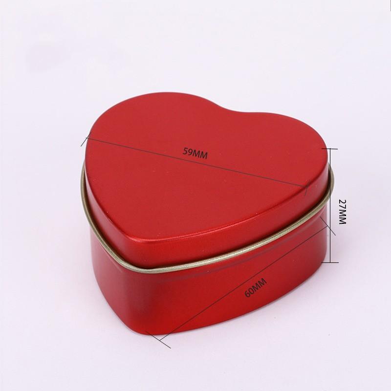 1Pc Heart Shape Aluminum Tin Jar for Cream Balm Nail Candle Cosmetic Container Refillable Tea Cans Metal Box Candy Packaging Box