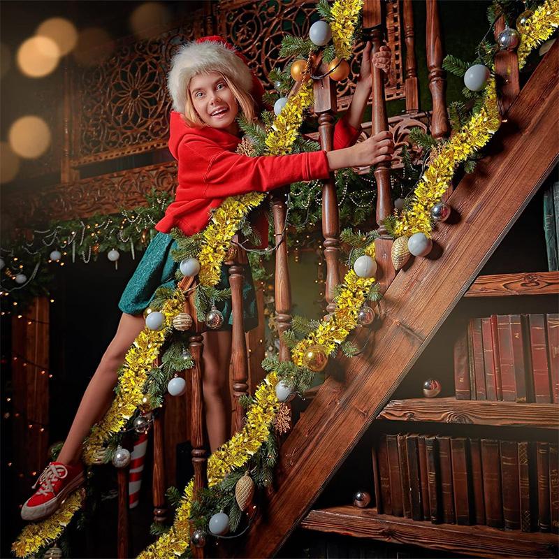 2M Christmas Decoration Gold Garland Hanging Pendant for Christmas Tree Ornament for Home Decor Party New Year 2026 Accessories