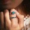 925 Sterling Silver Green Emerald Cute Zirconia Eternity Finger Ring For Women Statement Fine Jewelry