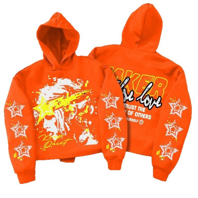 Unisex Übergroßer Kapuzenpullover Mit Abstraktem Grafikdruck Streetwear Lockere Passform Langarm Pullover
