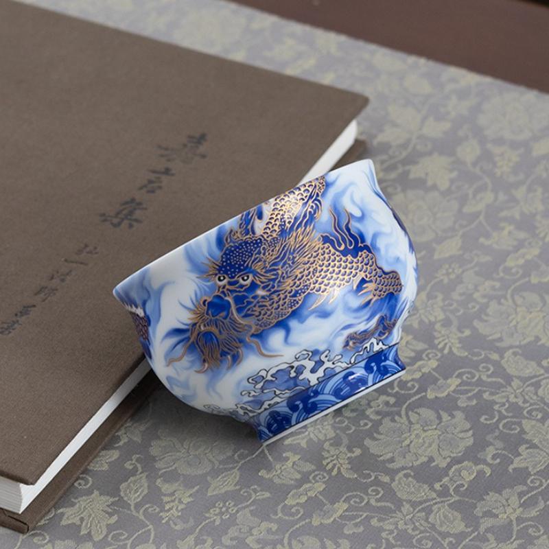 1pc Ice Jade Porcelain Dragon Shengshi Master Cup Ceramic Tea Cup Tea Cup Office Special Personal Cup Business Gifts
