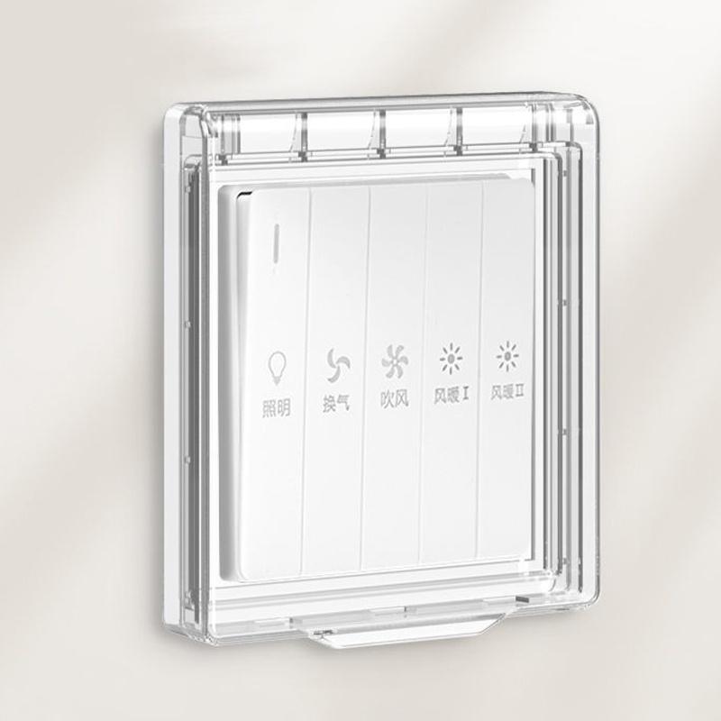 Wall-Mounted Switch Protective Cover Self-Adhesive Enlarged Plastic Socket Waterproof Box 86 Type Electric Plug Cover Bathroom