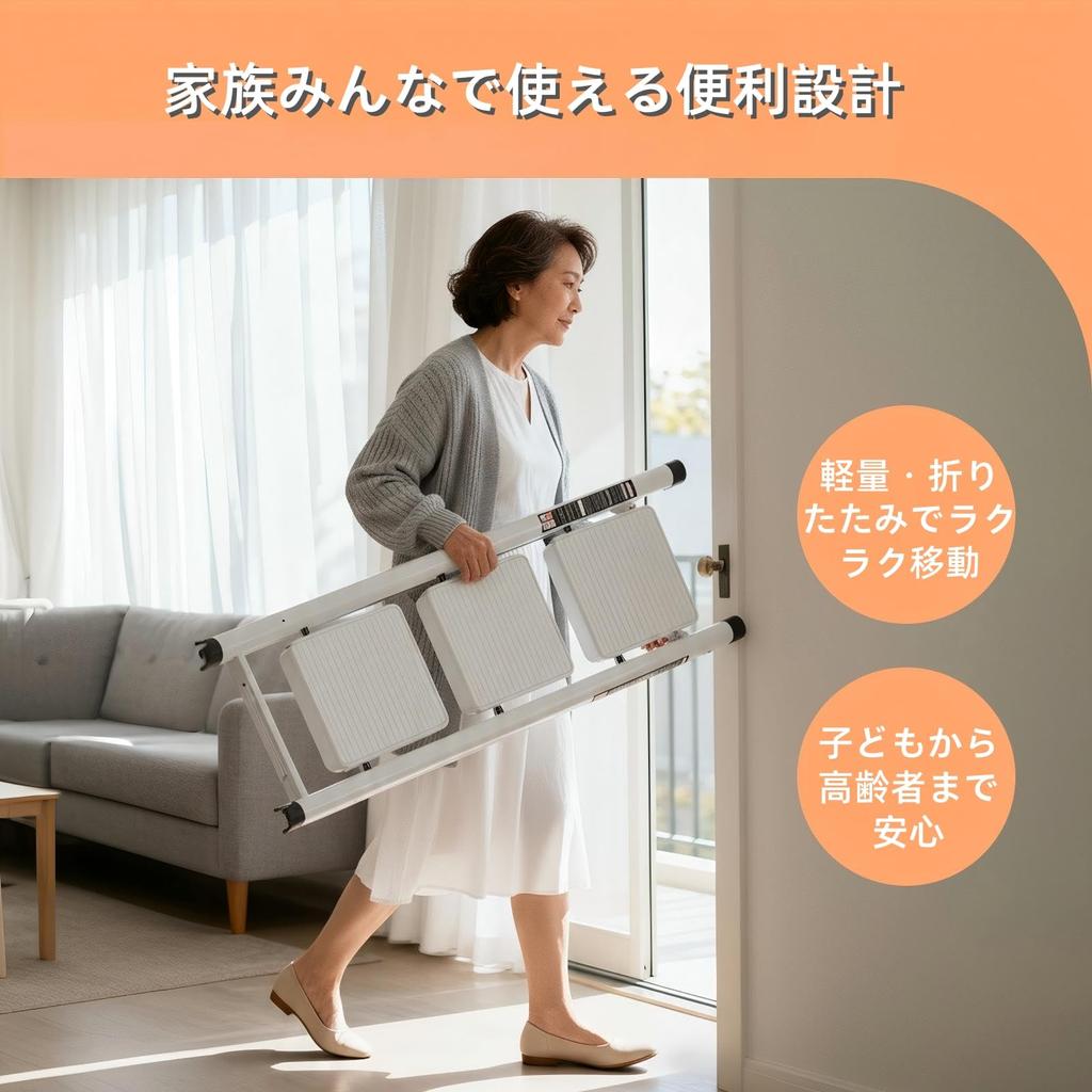 Shosho Folding Step Stool, Lightweight Design, Non-Slip, No Assembly Required, Storage Compatible (White, 2 Steps)