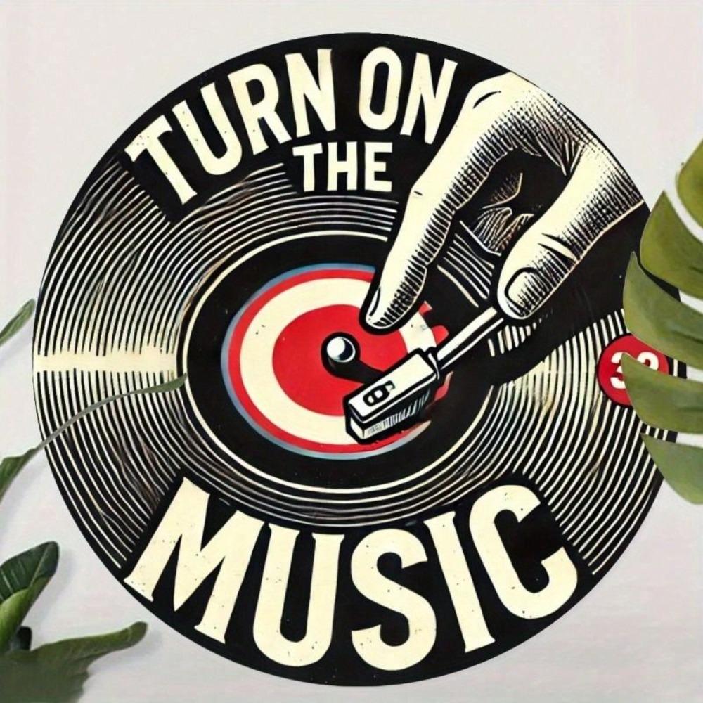 Vintage Vinyl Record Metal Poster Music Room Wall Decor