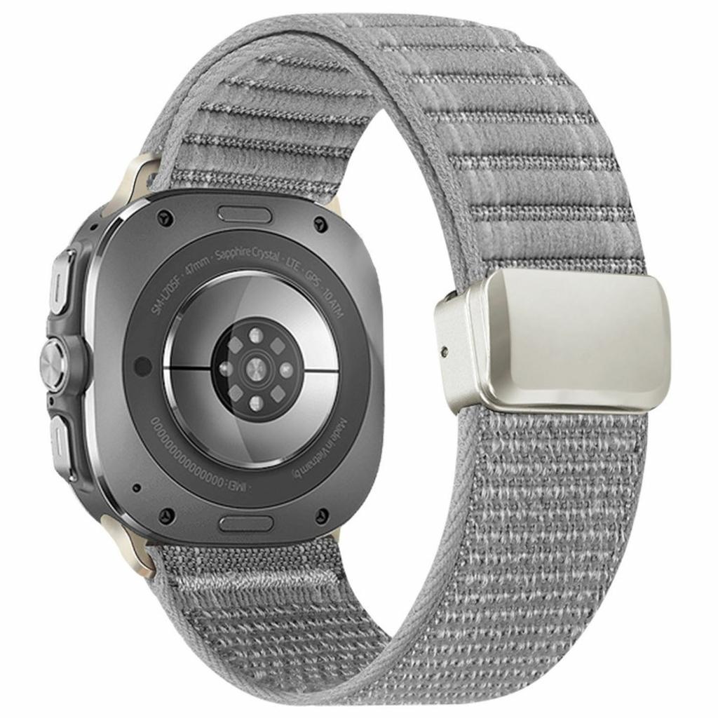 Für Samsung Galaxy Watch Ultra (2025) 47mm / Ultra 47mm Uhrenarmband Magnetverschluss Wellenmuster Nylon-Armband