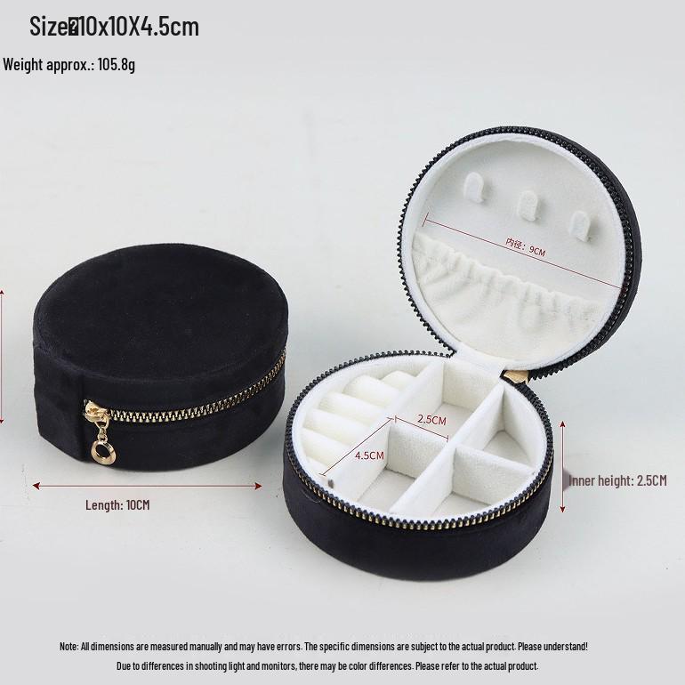 Velvet Travel Jewelry Box: Compact Storage for Rings & Necklaces