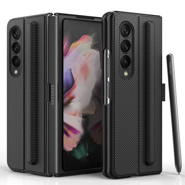 

Капа для Samsung Galaxy Z Fold 4 5g, роскошный кожаный чехол с держателем для ручек, защитный чехол для Samsung Z Fold4 Fundas Only Case (No Pen)