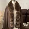 Long Faux Fox Fur Scarf Women Winter Warm Soft Furry Scarves Casual Lady Outdoor Neck Warmer Collar