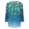 Women's Fashion Casual Christmas Tree Printed Round Neck Three-Quarter Sleeve T-Shirt Top