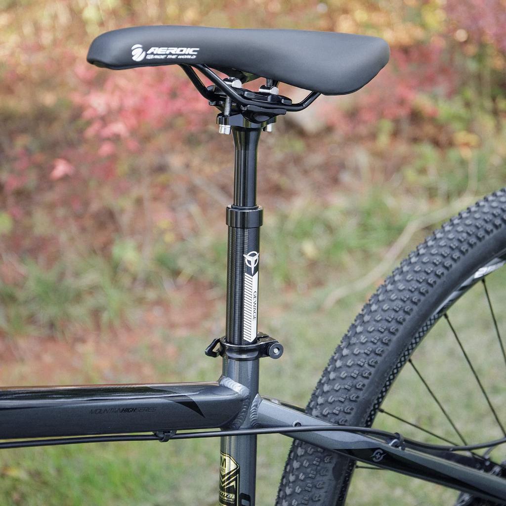 GEWAGE Bicycle Seatpost with 400mm Black Suspension, 27.2mm Diameter, Length, Aluminum, (GE-P003)