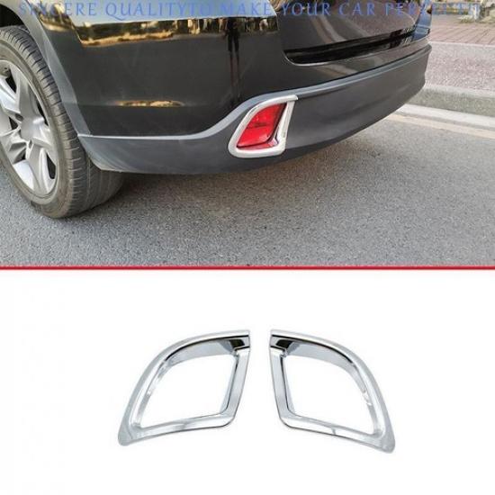 Rear Fog Light Lamp Frame Trim 2pcs For Toyota Highlander 2014-2019 Chrome ABS