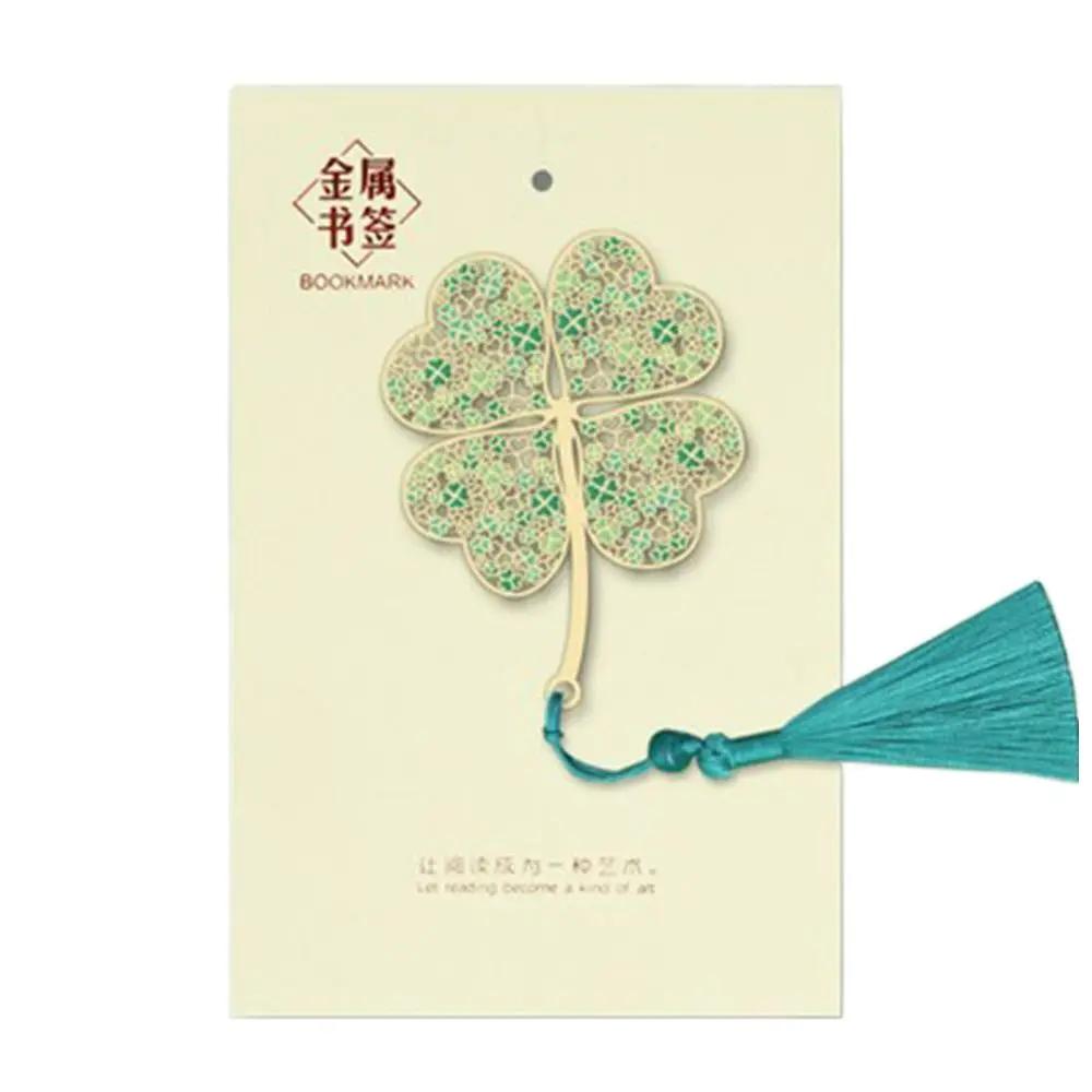 Закладка металева в китайському стилі Квітка Птах Риба Комаха Ажурне Різьблення Кліп для Книг Підвіска з Китицею Студентське Канцладдя Подарункові Приналежності