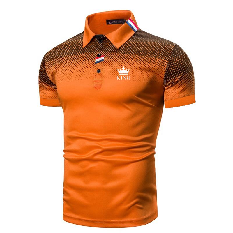2023 Noul tricou polo cu imprimeu minimalist pentru bărbați, cămașă polo Advanced Leisure Business cu rever.