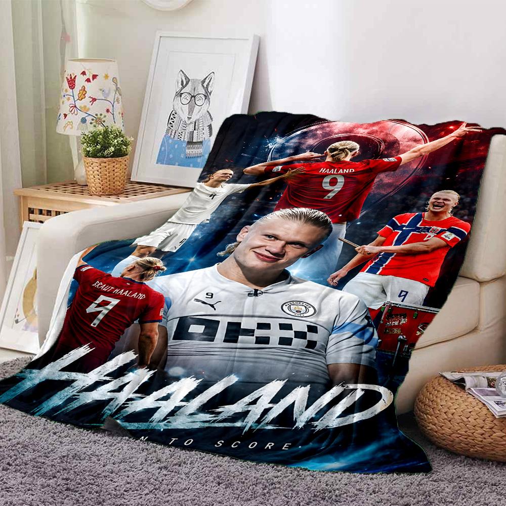 1pc Haaland14 Blanket, Gift, for Men and Women, Soft Blanket, Good for Sofa Bed Couch Travel, Lightweight Flannel Blanket