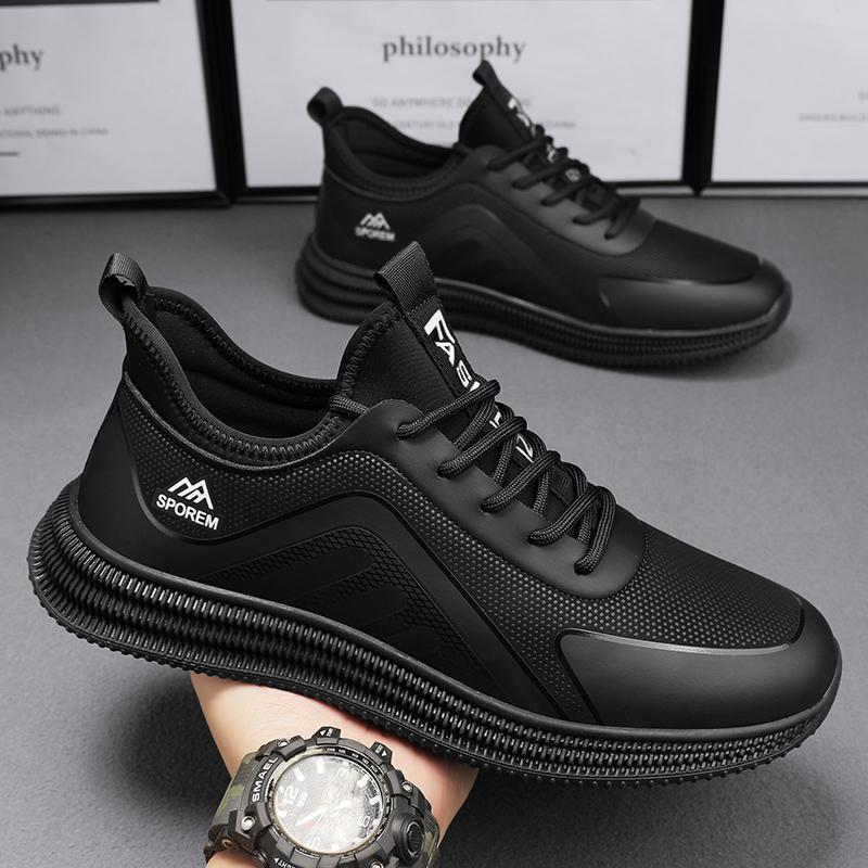 Winter men's shoes personalized black sports shoes men's soft-soled non-slip work labor insurance shoes leisure travel dad tide shoes