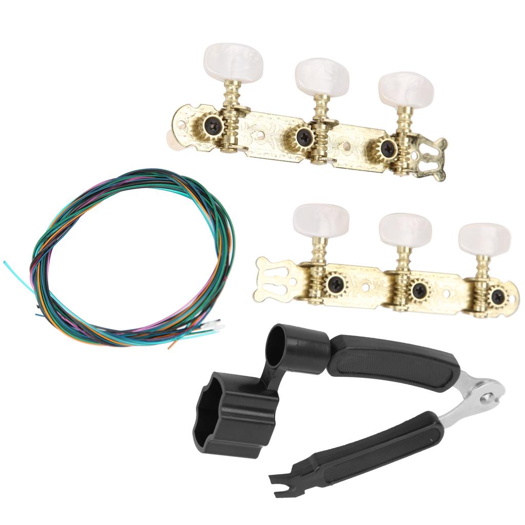3?in?1 Guitar Tool Set Black Instrument Accessory with Gold Plated Machine Heads for Repairing