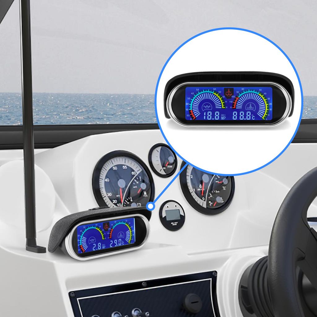 2 In 1 LCD Car Digital Oil Pressure Gauge Water Temp Meter 1/8 NPT Oil Pressure sensor Water Temperature Sensor 10mm