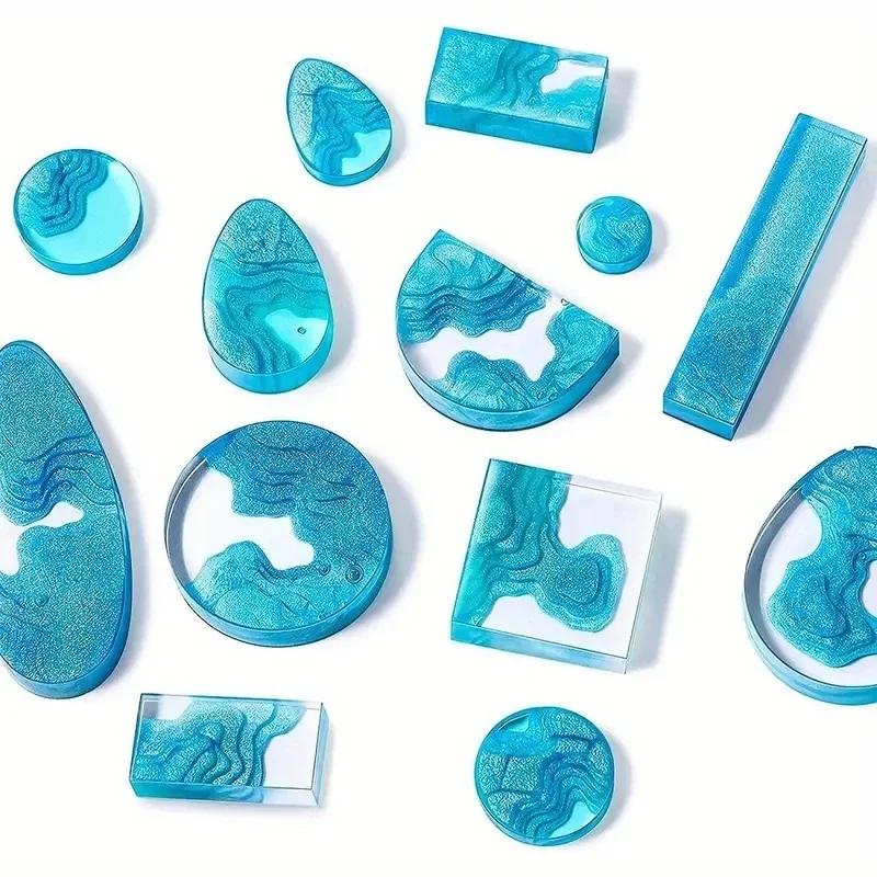 4Pcs Creative DIY lsland Resin Necklace Gem Pendant Drop Glue Mold Ocean Theme Style Silicone Mold DlY Jewelry Pendant Necklace