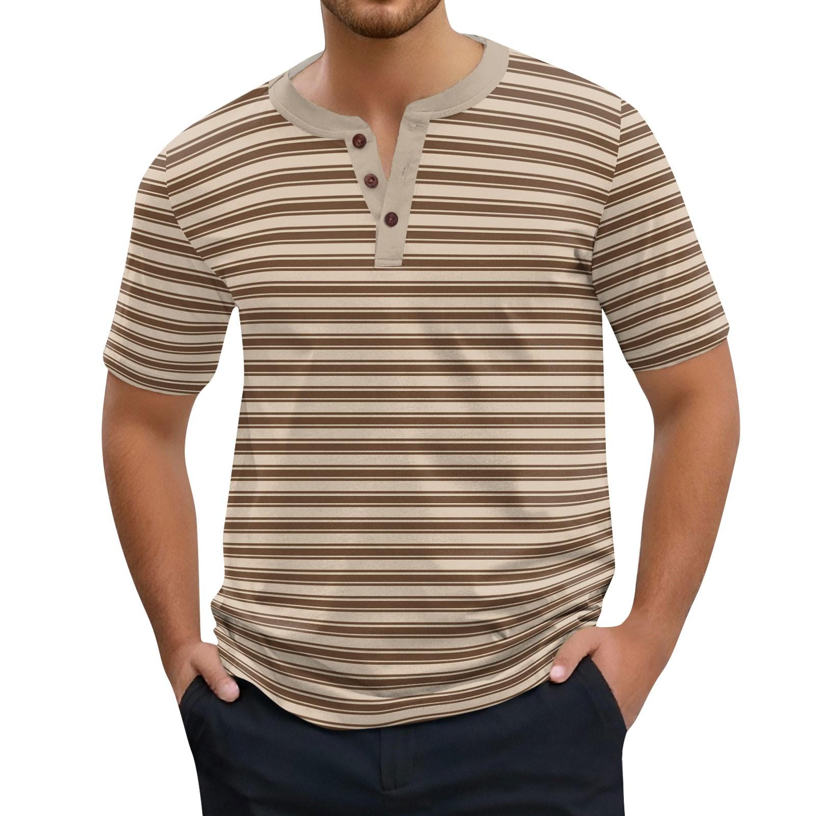 

Мужская мода принтованный короткий рукав топы футболка M бежевый