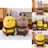 Cute Bee Plush Toy Stuffed Animal Pillow Soft Short Plush Pp Cotton Filling Gift