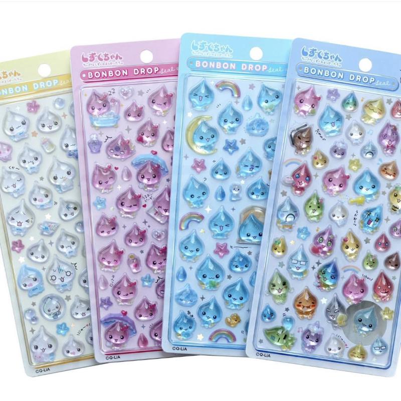 1 Sheet Kawaii Sparkling Powder Raindrop Lord Crystal Drop Glue Decorative Small Gifts Diy Small Water Drop 3D Crystal Stickers