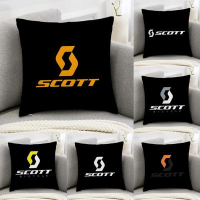 Fashion S-Scotts Logo Cushion Cover Pillowcase Comfort Sofa Bed Silky Elegant Invisible Zipper Decorative Cushion Cover