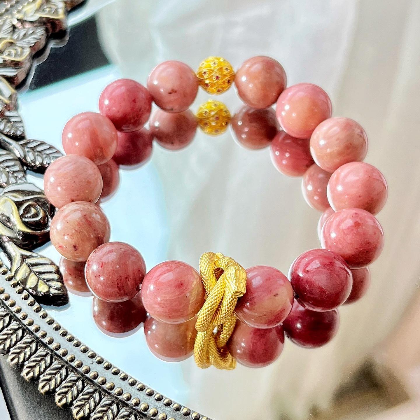 12Mm Natural Design Mahogany Grain Bracelet Bracelet