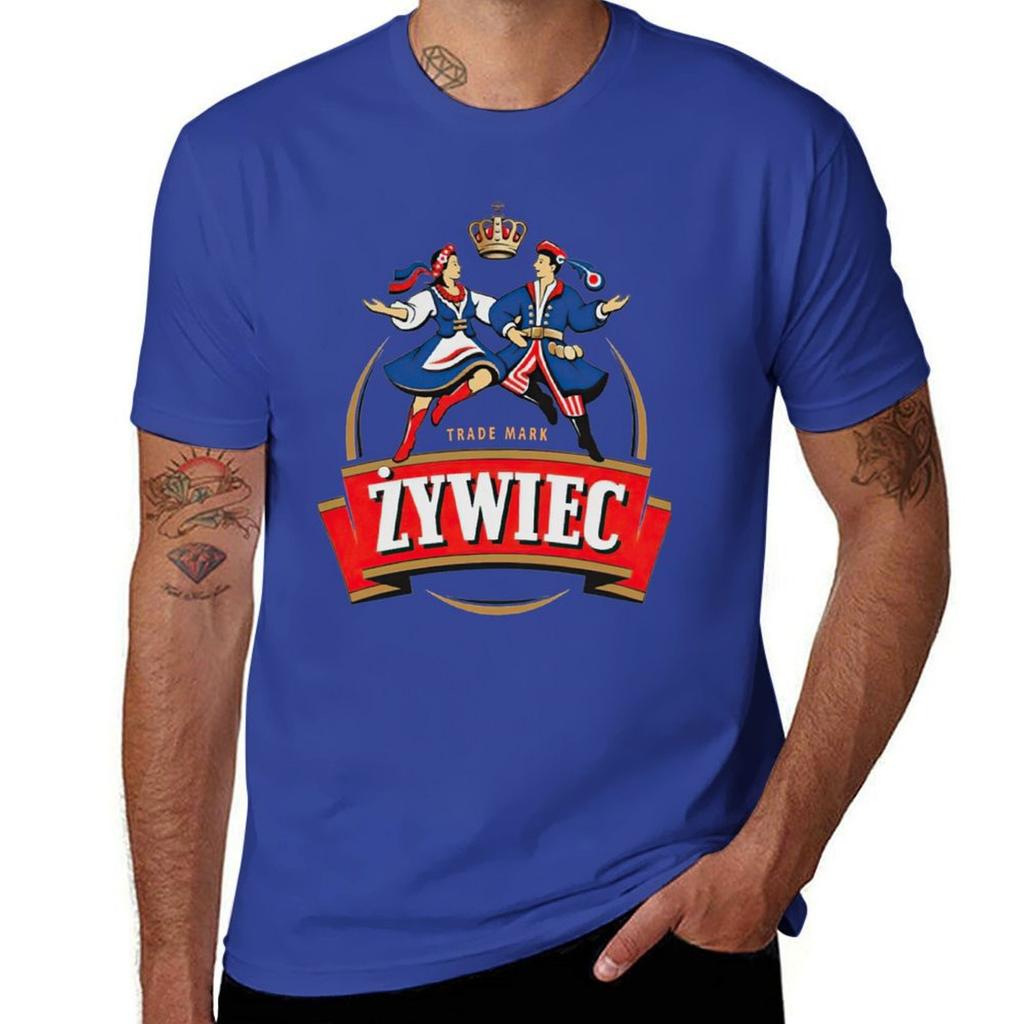 Vintage Zywiec Beer T-Shirt Plus Size Clothes Quick Drying Essential T Shirt Korean Fashion Mens Graphic T-shirts Hip Hop