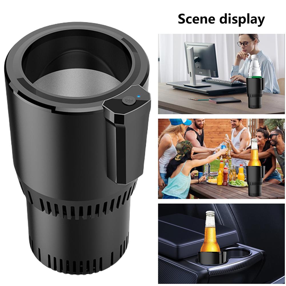 Stainless Steel Portable Car Cooling Cup For Cola Drinks Usb Heating Car Coffee Mug Thermos Cup Electric Beverage Cooler Temperature Display 24V