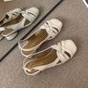 Fashion Hollow Single Shoes 2025 Spring and Summer New Medium and Chunky Heel Baotou Shallow Mouth Casual Women's Sandals