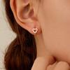 Sparkling Rhinestone Hoop Earrings Mini Ear Buckle Sweet Heart Stud Earrings  Jewelry
