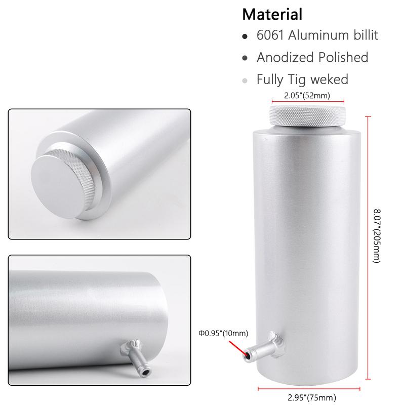 800ml Aluminium Auto Styling Kühler Kühlmittelbehälter Kühlmittel Ausgleichsbehälter Kühlungs Auffangflasche Überlaufbehälter