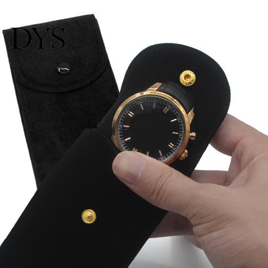 Bracelet Storage Bag Watch Anti-wear Anti-scratch Shock-proof Press Button Short Velvet Necklace Snap Design Portable Jewelry Packing Pouch Daily Use