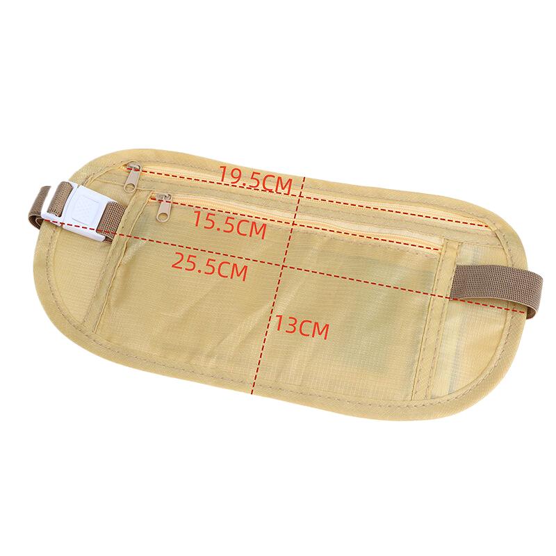 1 Stück Universal-Sport-Hüfttasche, Geldgürtel für die Reise, Damen und Herren, schlanke, versteckte Reisebrieftasche, Handy-Diebstahlschutztasche