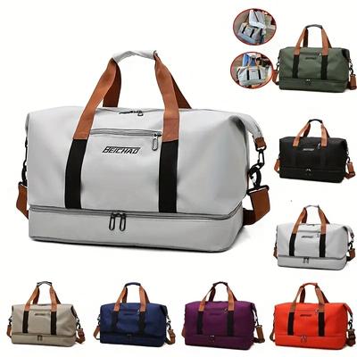 Sports Duffel Bag Nylon Large Capacity Travel Bag with Wet and Dry Separation Casual Shoulder and Crossbody Carry-On for Men and Women