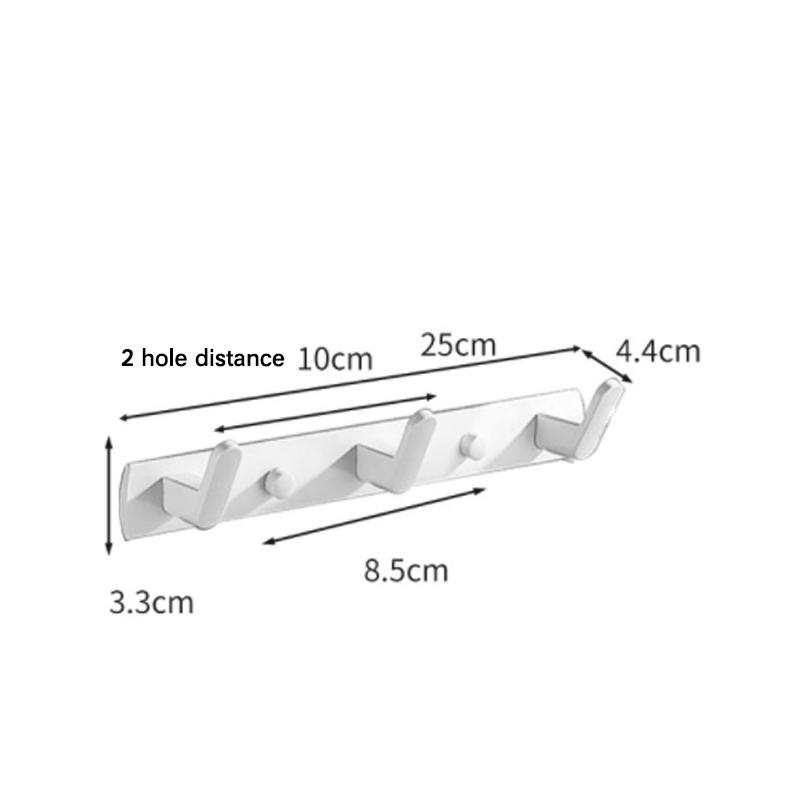 Aluminum Robe Hook Grey White Black Creative 3 4 5 6 Row Wall Hook for Bathroom Kitchen Lavatory Home Coat Towel Key Holder