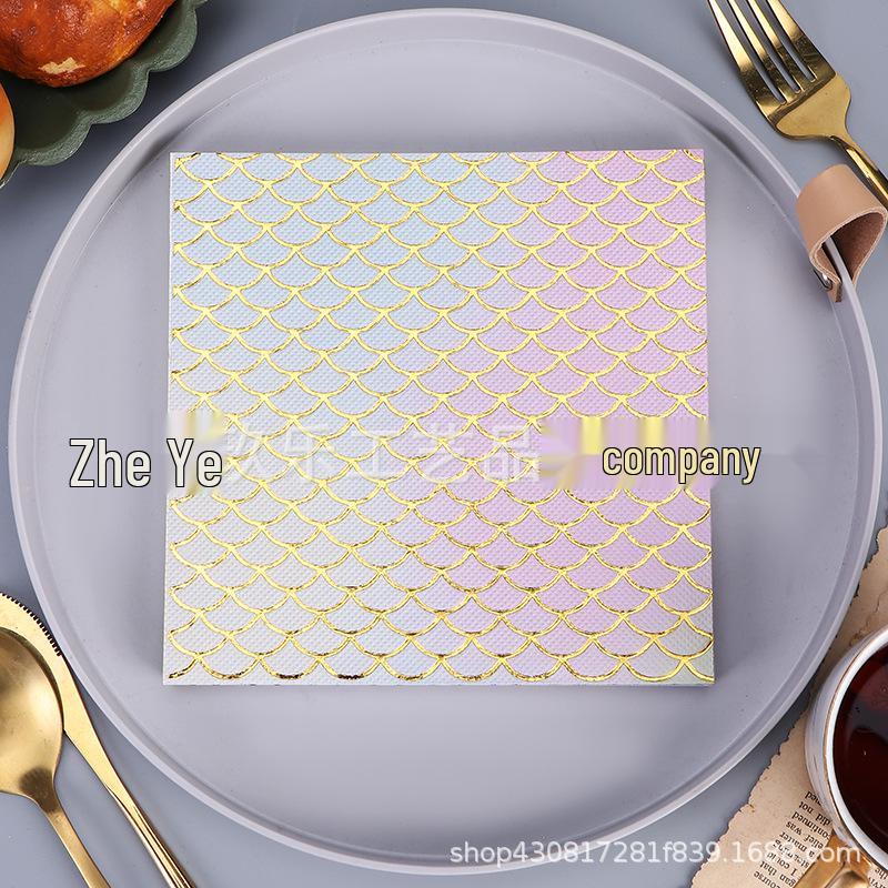 Gold & Silver Hot Stamped Happy Birthday Napkins for Party Decorations